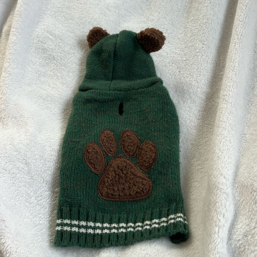 Bailey And Bella Dog Hoodie, Size XXS, Teddy Bear, Green